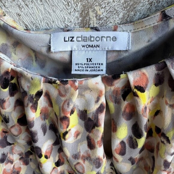 Liz Claiborne Multicolored 3/4 Sleeve Scoop Neck Blouse Women's Size 1X. - Picture 3 of 7